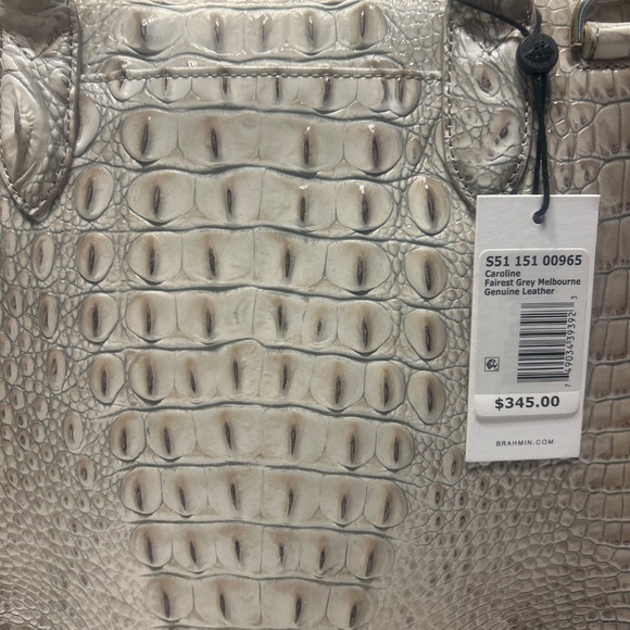 BRAHMIN CAROLINE FAIREST GREY MELBOURNE LEATHER PURSE - Picture 4 of 4